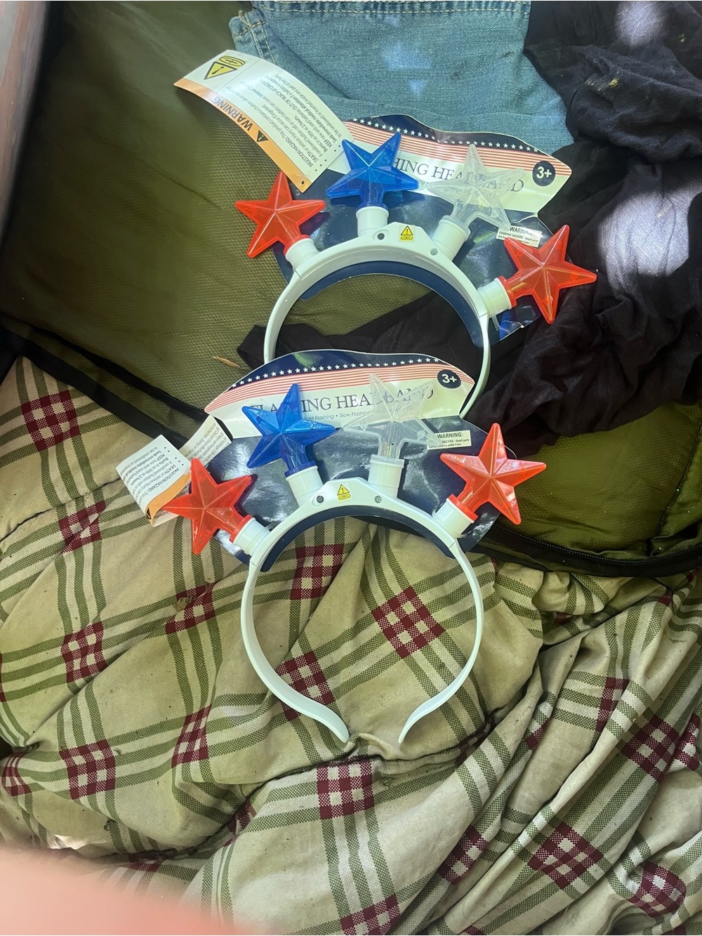 Patriotic Star Light-Up Headband for Kids - Red & Blue